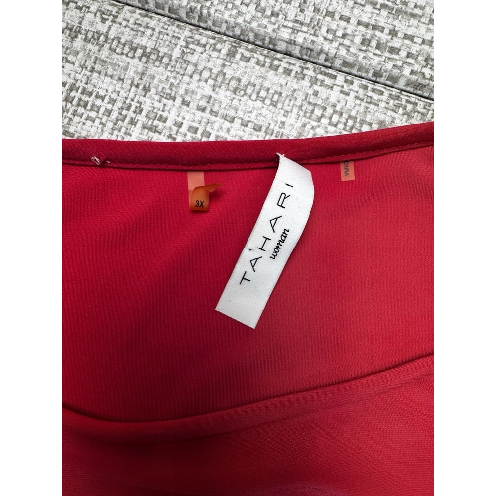 TAHARI Popover Top 3x Pink Peplum Hem Liquid Knit Stretch Dolman Open Sleeves - Picture 11 of 11